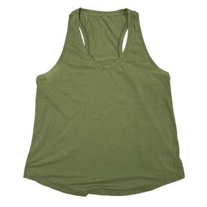 lululemon Women's Racerback Tank Top Olive Green Size 8 Est Yoga Casual Athletic